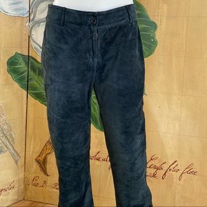 Suede 100% Leather charcoal blueish pants